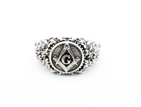 Freemason Symbol Masonic Band Rings Master Mason Biker Jewelry 925 Sterling Silver Size 6-15 R-504