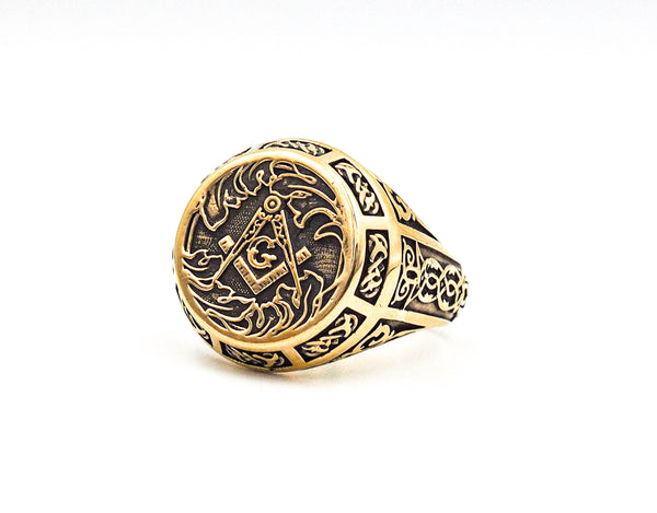 Master Mason Rings Freemason Symbol Masonic Men's Women Brass Jewelry Size 6-15 BR-122