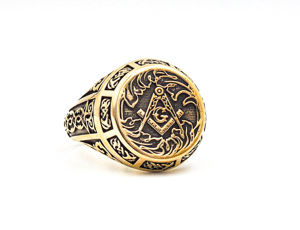 Master Mason Rings Freemason Symbol Masonic Men's Women Brass Jewelry Size 6-15 BR-122