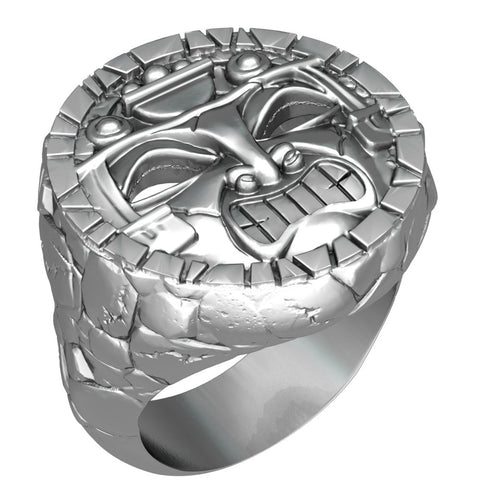 Seal of Mayan Calendar Aztec Inca Tribal Ring 925 Sterling Silver