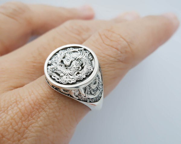 Chinese Fish Ring for Men Women Koi Fish Jewelry 925 Sterling Silver R-372