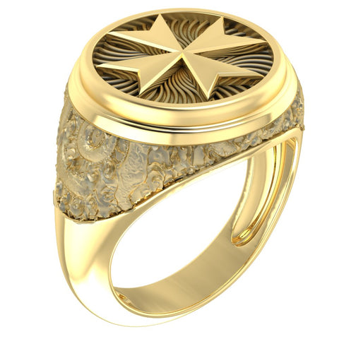 Maltese Cross Ring for Men Women Knight Templar Brass Jewelry Size 6-15 Br-371