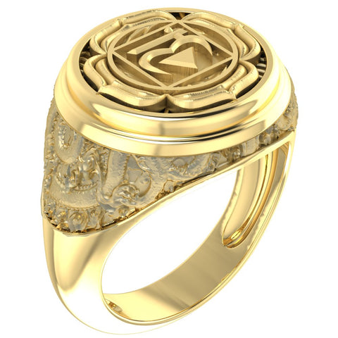 Muladhara Chakra Ring for Men Women Mandala Yoga Brass Jewelry Size 6-15 Br-378