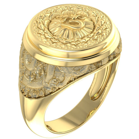 Sahasrara Chakra Ring for Men Women Mandala Yoga Om Brass Jewelry Size 6-15 Br-379