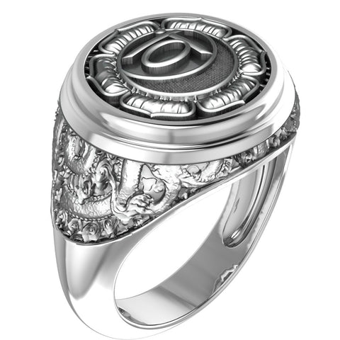 Svadhisthana Chakra Ring for Men Women Mandala Yoga Jewelry 925 Sterling Silver R-380