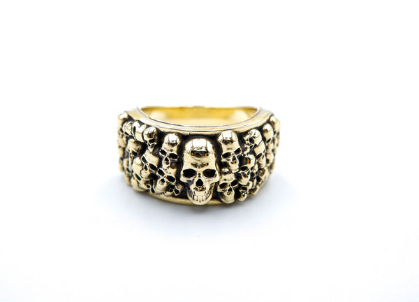 Gothic Skull Ring Gothic Biker Punk Brass Jewelry Size 6-15