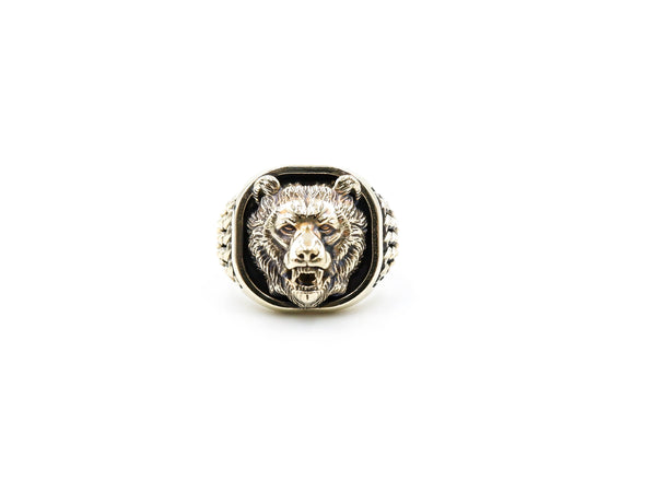 Scandinavian Bear Ring Gothic Men Animal for Men Women Brass Jewelry Size 6-15