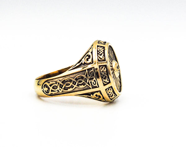 Sun Ring Sunset Celtic Ornament Talisman Boho Men's Women Fashion Brass Jewelry Size 6-15 BR-120