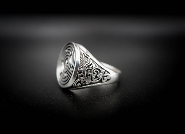 Wheel of Hecate Ring Mens Amulet Jewelry 925 Sterling Silver Size 6-15