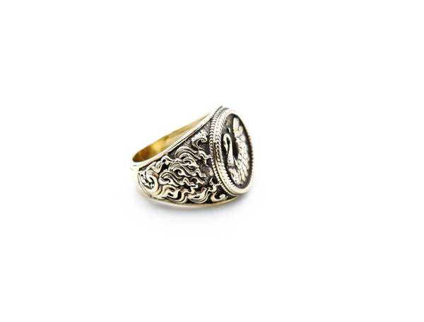 Swan Ring for Men Women Animal Bird Brass Jewelry Size 6-15