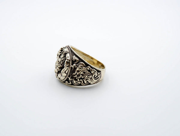 Chinese Dragon Ring for Men Protection Boho Brass Jewelry Size 6-15