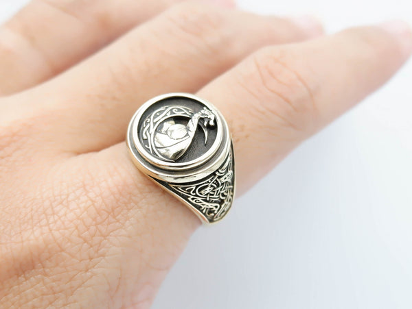 Celtic Viking Ship Ring Dragon Scandinavian Norse Viking Brass Jewelry Size 6-15