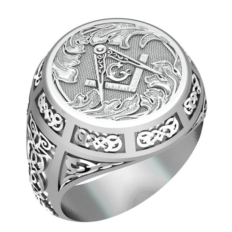 Master Mason Rings Freemason Symbol Masonic Men's Women Jewelry 925 Sterling Silver Size 6-15