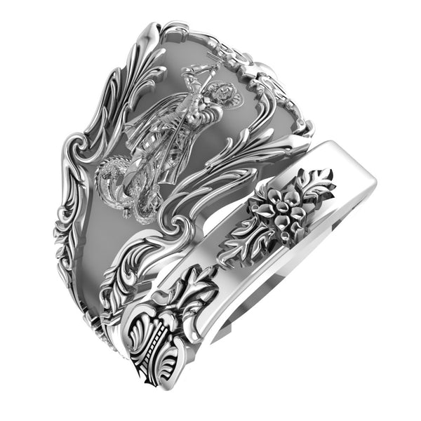 Saint George Rings for Men Protection Jewelry 925 Sterling Silver Size 6-15
