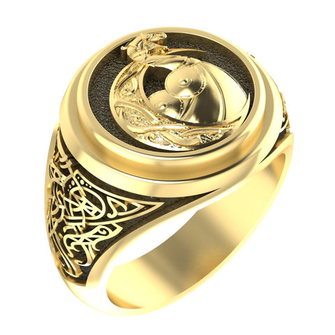 Celtic Viking Ship Ring Dragon Scandinavian Norse Viking Brass Jewelry Size 6-15