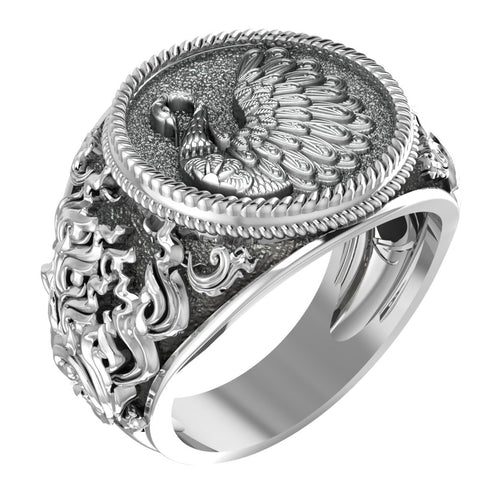 Swan Ring for Men Women Animal Bird Jewelry 925 Sterling Silver