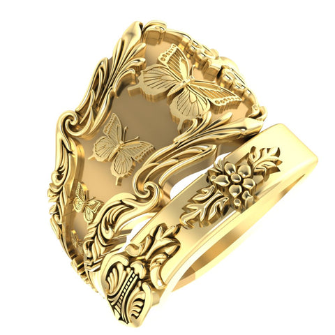 Butterfly Rings for Men Women Animal Brass Jewelry Size 6-15