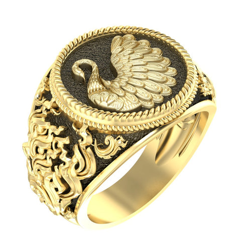 Swan Ring for Men Women Animal Bird Brass Jewelry Size 6-15