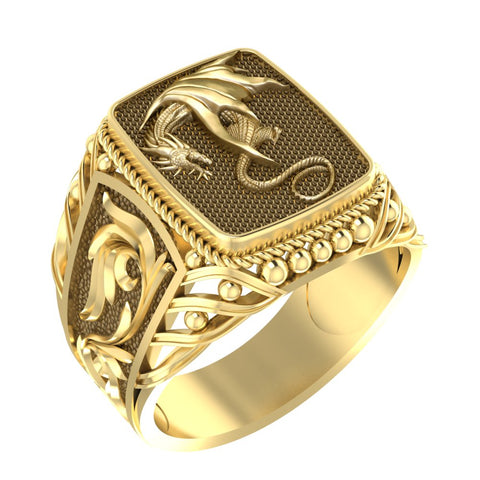 flying Dragon Ring for Men Protection Boho Celtic Fantasy Brass Jewelry Size 6-15