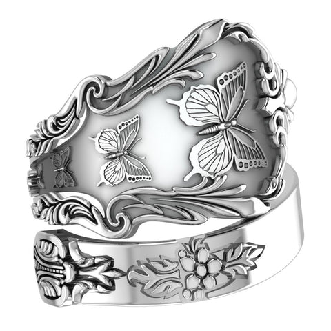 Butterfly Rings for Men Women Animal Jewelry 925 Sterling Silver