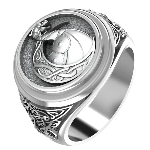 Celtic Viking Ship Ring Dragon Scandinavian Norse Jewelry 925 Sterling Silver