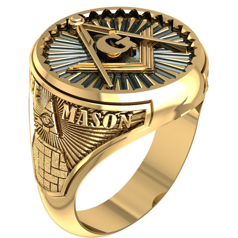 Freemason Masonic Biker Ring for Women Men Brass Jewelry Size 6-15