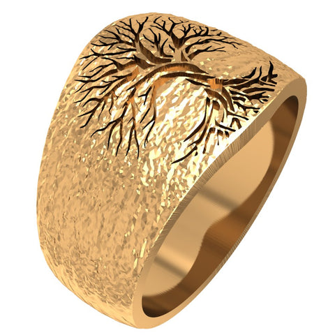 Tree of Life Band Ring for Women Men Brass Jewelry Size 6-15