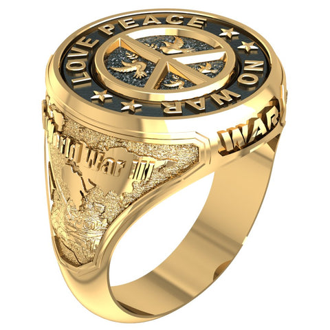 Symbol Peace Sign Ring For Women Men Brass Jewelry Size 6-15