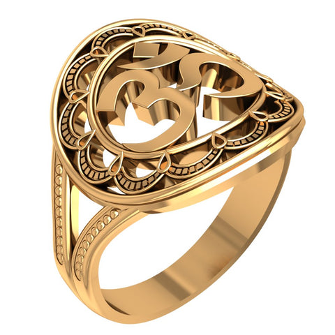 Symbol Aum or Ohm Ring Om Yoga Brass Jewelry Size 6-15