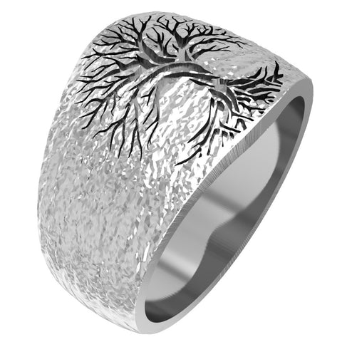 Tree of Life Band Ring Men Women 925 Sterling Silver Size 6-15