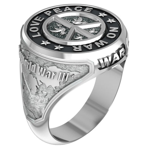 Symbol Peace Sign Ring Men Women 925 Sterling Silver Size 6-15