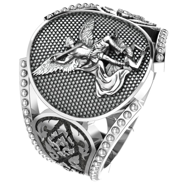 Saints Michael The Archangel Ring Amulet Protection Mens Womens 925 Sterling Silver Size 5-15