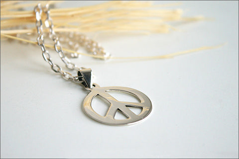 Peace Pendant - 925 Sterling Silver  - Silver Pendant -  Rocker Gothic Woman Jewelry (P-014)