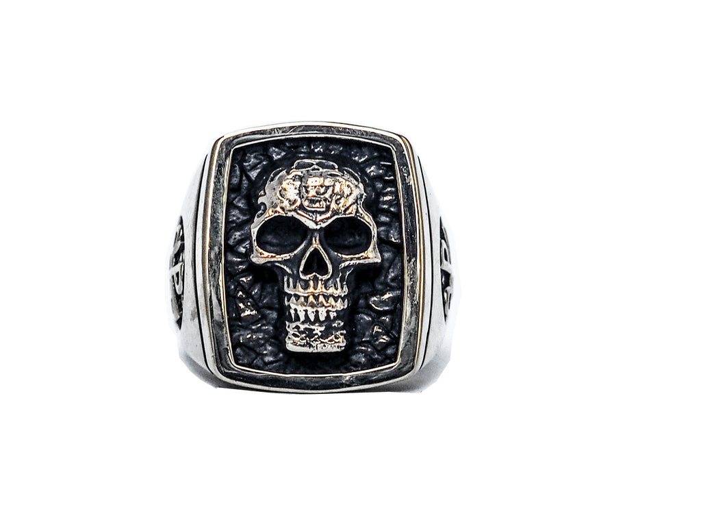 Skull Ring 925 Sterling Silver Style Heavy Biker Rocker Men's Jewelry ...