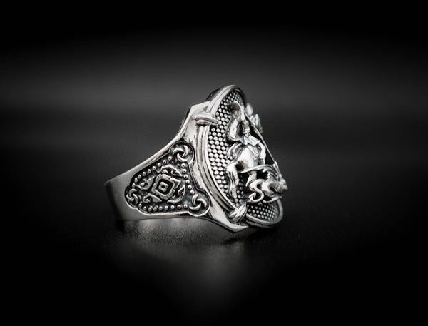 The Saint George Men's Ring 925 Sterling Silver Size 6-15