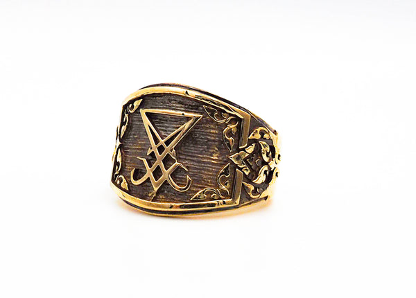 Sigil of Lucifer Rings Seal of Satan Symbol Talisman Amulet Brass Jewelry Size 6-15 BR-72