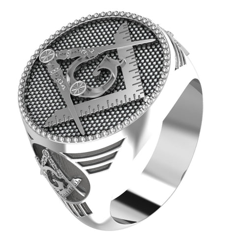 Masonic Ring Freemason Mason Masonry Jewelry 925 Sterling Silver Size 6-15