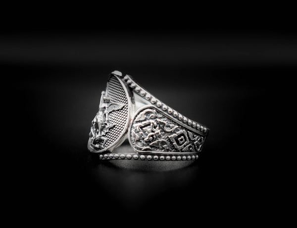 Saints Michael The Archangel Ring Amulet Protection Mens Womens 925 Sterling Silver Size 5-15