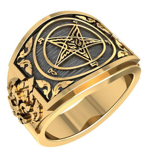 Sigil of Baphomet Inverted Pentagram Satanic Satan Ring Brass Jewelry Size 6-15 BR-75