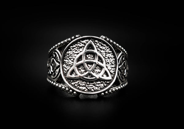 Men Women Celtic knot Triquetra Magic Ring 925 Sterling Silver Size 6-15