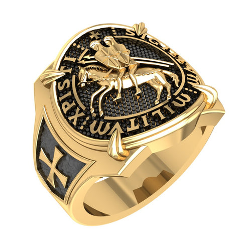 The Seal of Knights Templar Masonic Ring Brass Jewelry Size 6-15